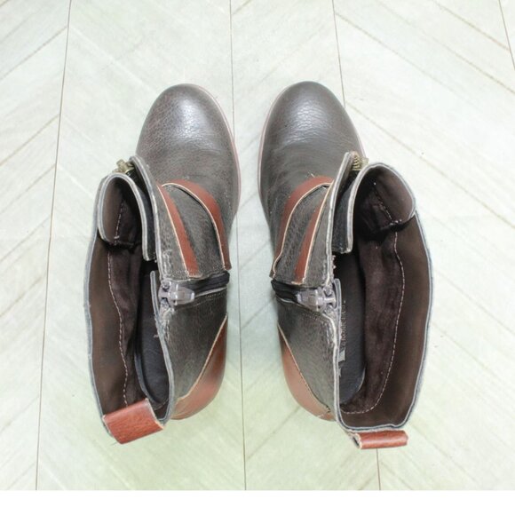 Kors by Kork Ease Brown Pebbled Leather Heeled Ankle Boots 6.5 - Picture 7 of 9